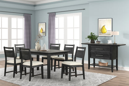 Sable Crest - 5 Piece Set (Rectangle Dining Table & 4 Chairs) - Black
