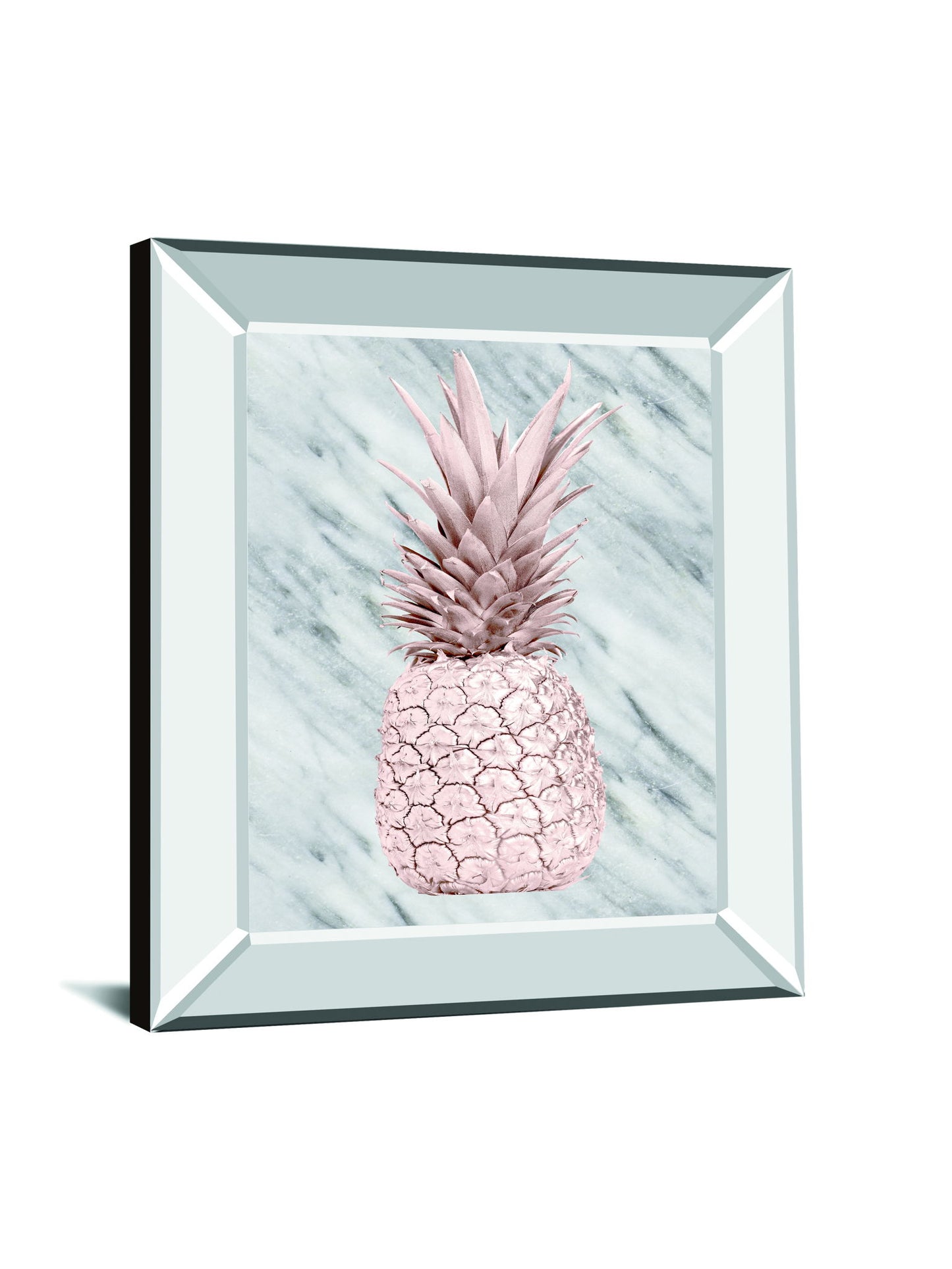Rose Gold Pineapple On Gray Marble By Nature Magick - Mirror Framed Print Wall Art - Gray