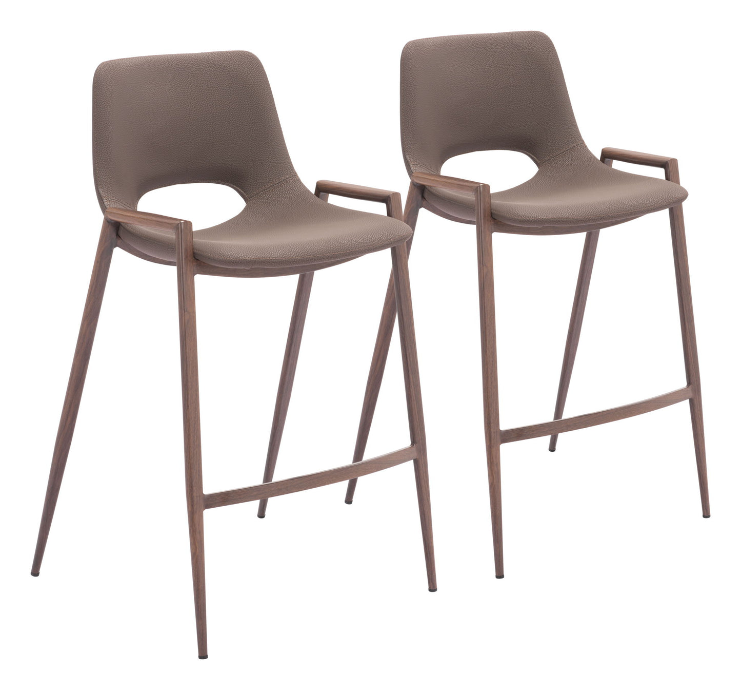 Desi - Counter Stool With Walnut Legs (Set of 2)
