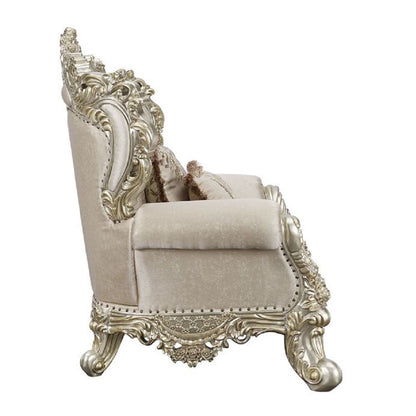 Danae - Loveseat - Fabric, Champagne & Gold Finish