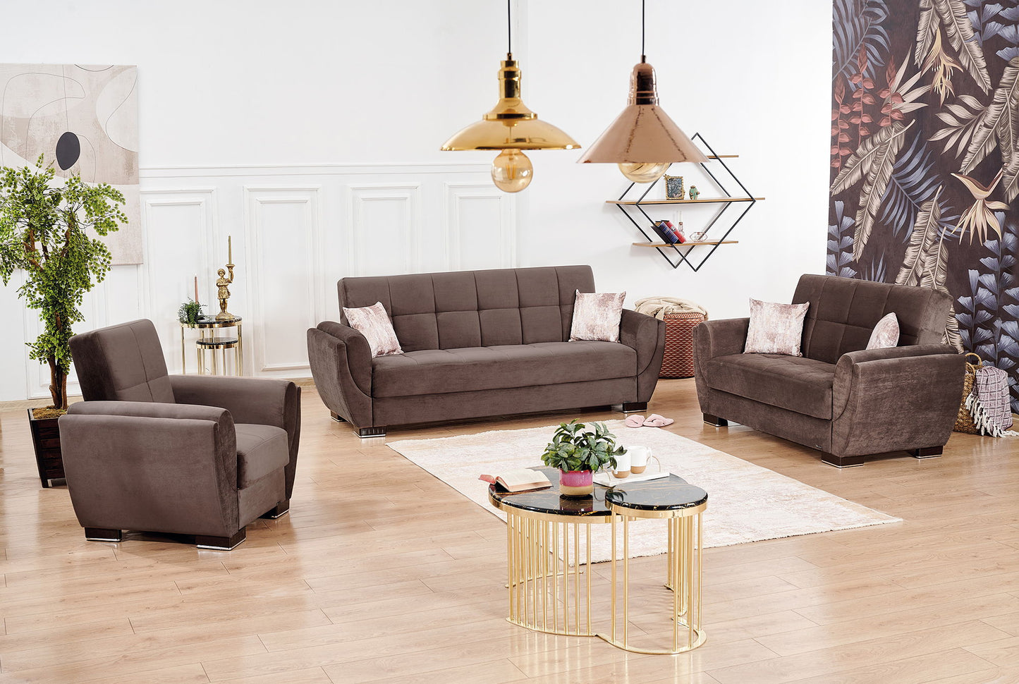 Ottomanson Armada Air - Upholstered Convertible Loveseat With Storage - Microfiber