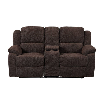 Madden - Motion Loveseat With Console - Brown Chenille