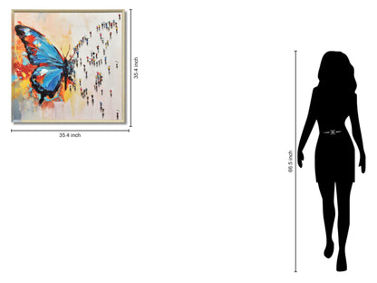 Vivid Gathering Flight - 35" x 35" Framed Wall Art