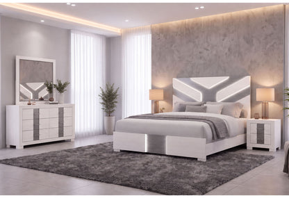 Optimus - Nightstand - White / Gray