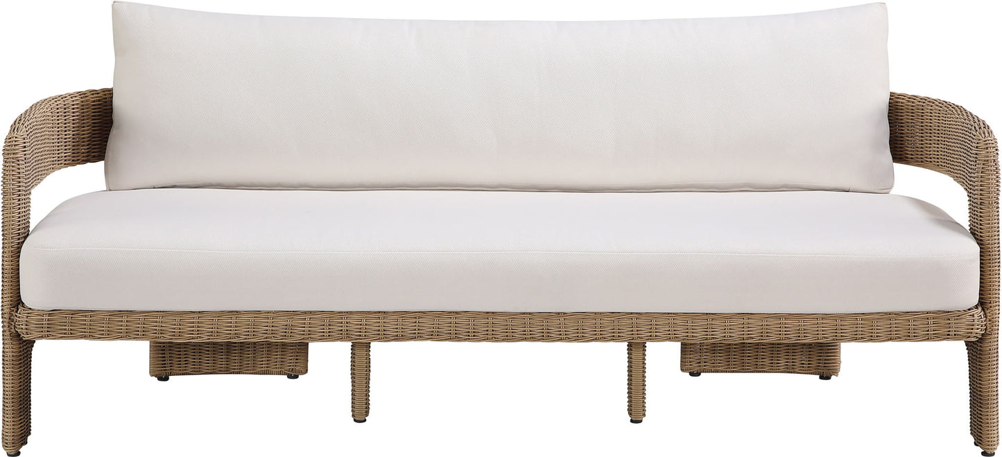 Sandbay - Olefin Water Resistant Fabric And Wicker Outdoor Patio Sofa