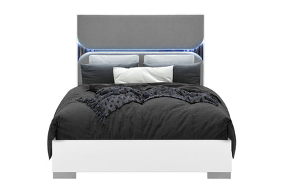 Talia - Queen Bed With LED - White