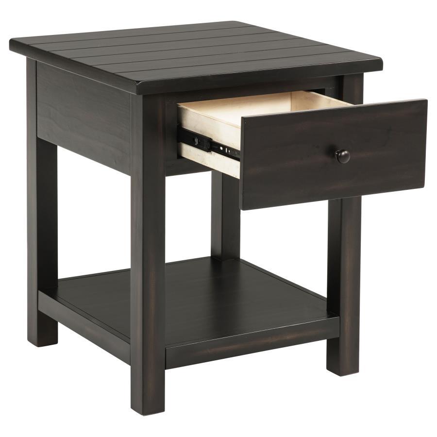 Payne - 1 Drawers Wood End Table with Shelf