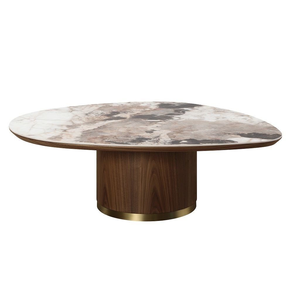 Willene - Coffee Table With Ceramic Top - Ceramic Top & Walnut