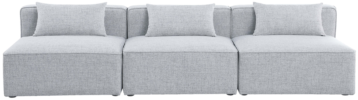 Cube - Linen Modular 3 Seat Armless Sofa