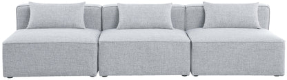Cube - Linen Modular 3 Seat Armless Sofa