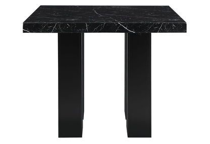 D04 - 7 Piece Dining Room Set (White Bar Table And 6 Bar Stools) - Black / White