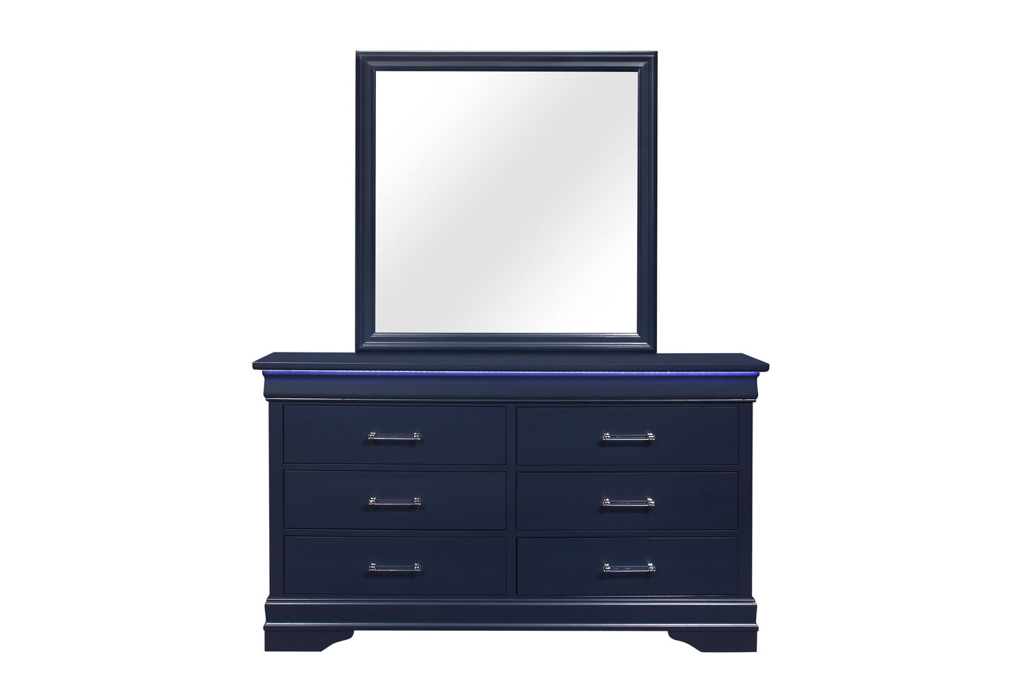 Charlie - 4 Piece Twin Bedroom Set (Twin Bed, Dresser, Mirror, & Nightstand) - Blue