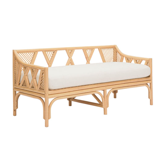 Jayla - Rattan Bench - Natural / White