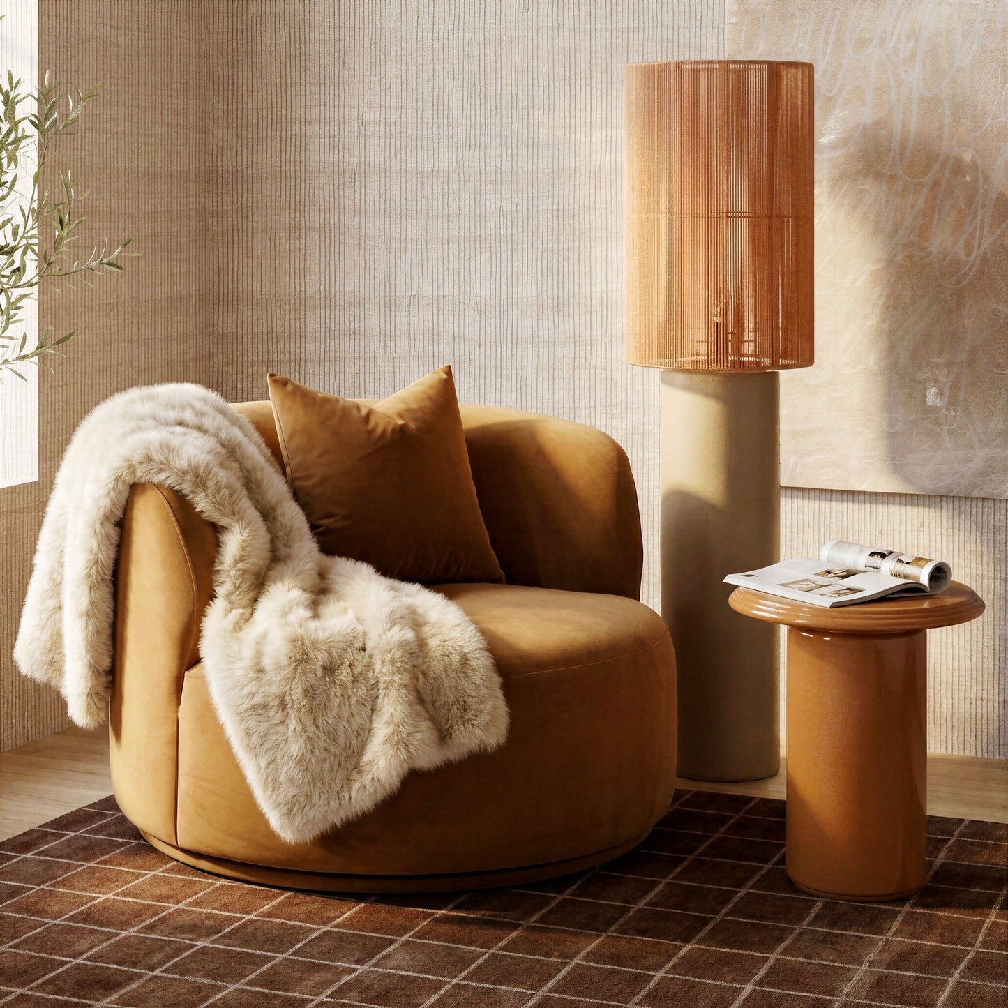Fickle - Velvet Swivel Chair