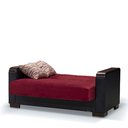 Ottomanson Armada X - Upholstered Convertible Wood Trimmed Loveseat With Storage - Microfiber