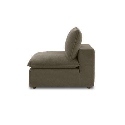 Cali - Velvet Armless Chair - Chocolate Brown