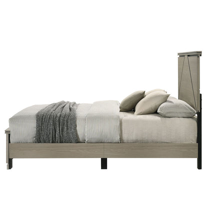 Joanna - Queen Bed With LED - Weathered Gray