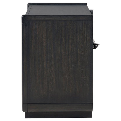 Leandro - 2-Drawer LED Nightstand With USB - Burnished Black