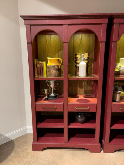 Vintage Market - Arched Bookcase - Barnwood Oak And Spiced Apple