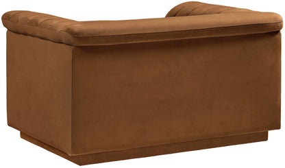 Cascade - Velvet Chair - Saddle