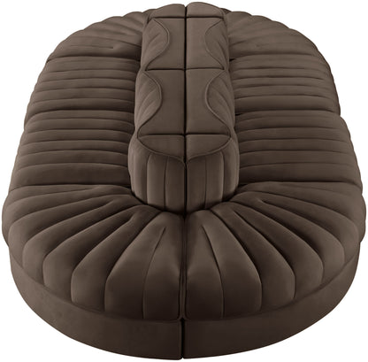 Rummi - Oval Velvet Performance Fabric Upholstered 8 Piece Modular Sectional
