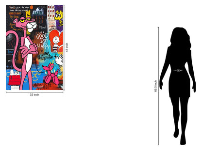 Playful Pop Montage - 32" x 48" Framed Wall Art