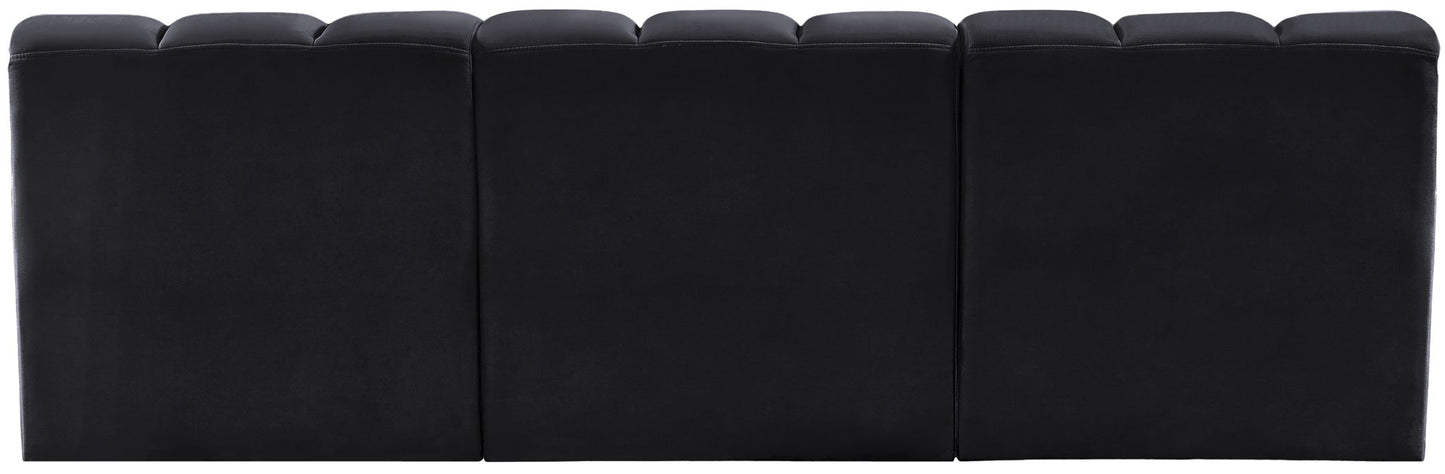 Arc - Velvet 3 Piece Modular Straight Sofa