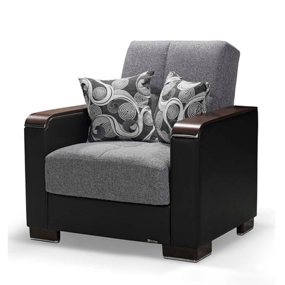 Ottomanson Armada X - Upholstered Convertible Wood Trimmed Armchair With Storage