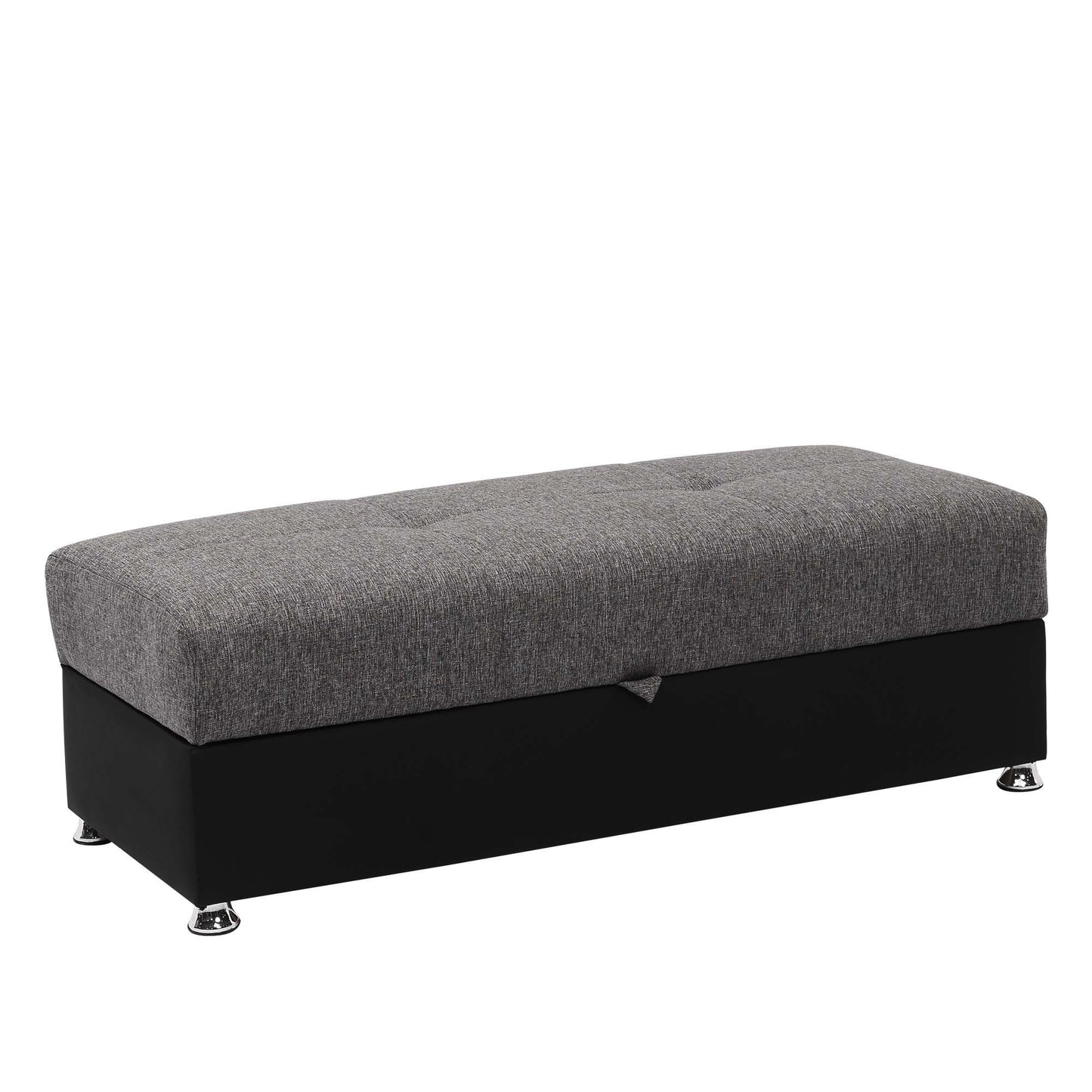 Ottomanson Harmony - Upholstered Convertible Ottoman With Storage - Gray PU