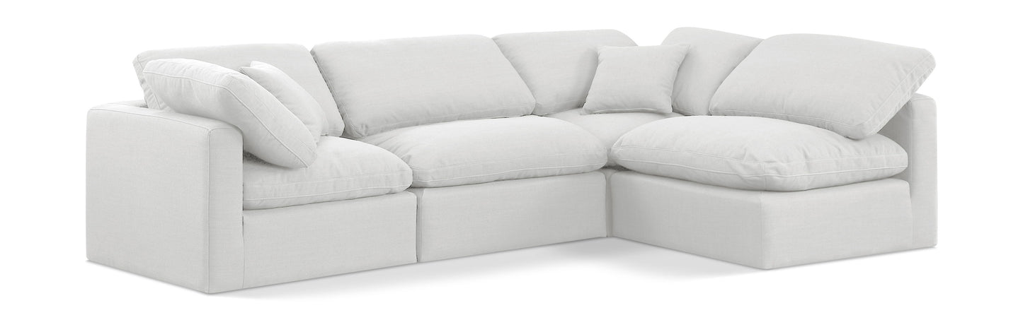 Indulge - Linen 4 Piece Modular Sectional - White