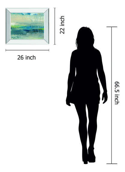 Tasha By Wani Pasion - Mirror Framed Print Wall Art - Blue