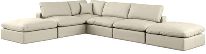 Comfy - 6 Piece Faux Leather Modular Sectional