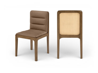 Ellis - Vegan Leather Upholstered Dining Chair (Set of 2) - Brown Base