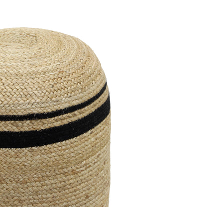 Emerge - Round Pouf - Black / Natural