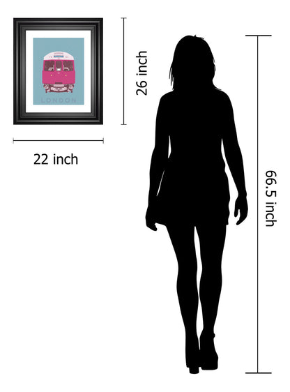 London Transport 3 By Ben James - Framed Print Wall Art - Purple