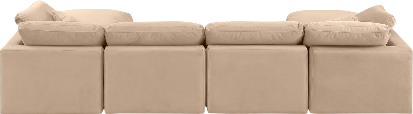 Indulge - Velvet 6 Piece Modular Double Chaise Sectional