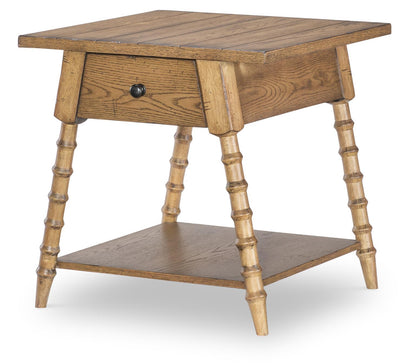 Vintage Market - Splayed Bobbin Leg 1 Drawer End Table