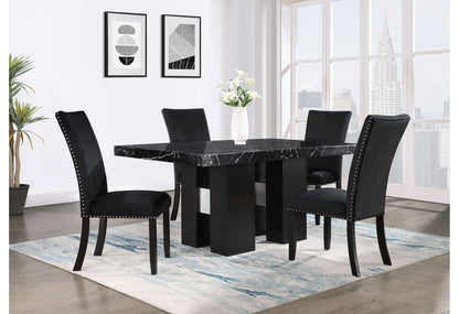 D03 - 7 Piece Dining Room Set (Dining Table And 6 Dining Chairs) - Black