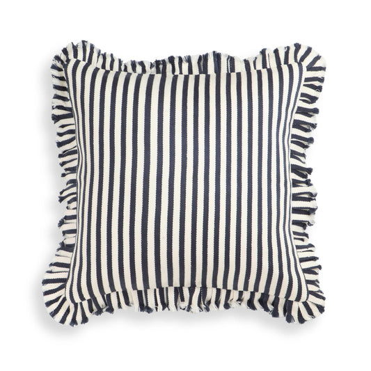 Alessia - 20" Square Striped Ruffle Accent Pillow Cover