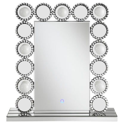 Aghes - Rectangular Table - Mirror With Led Lighting Mirror - Silver