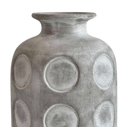 Earthenware - Aztec Tub Flower Vase - Gray