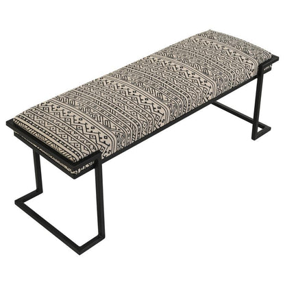 Alfaro - Upholstered Accent Bench - Black And White