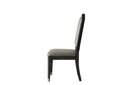 House Beatrice - Side Chair (Set of 2) - Two Tone Gray Fabric & Charcoal