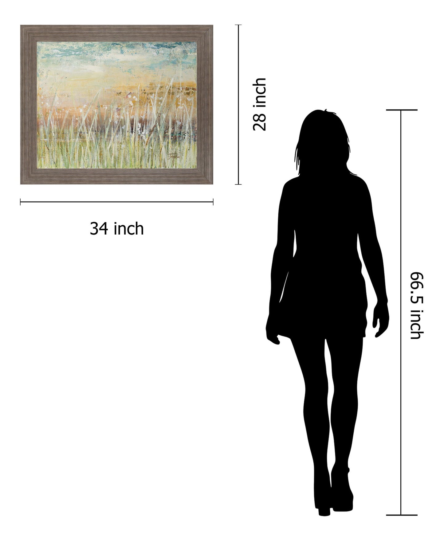 Misty Sunrise Meadow - 28" x 34" Framed Wall Art