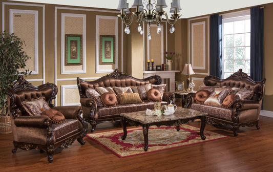 Aroma - 5 Piece Living Room Set - Dark Brown