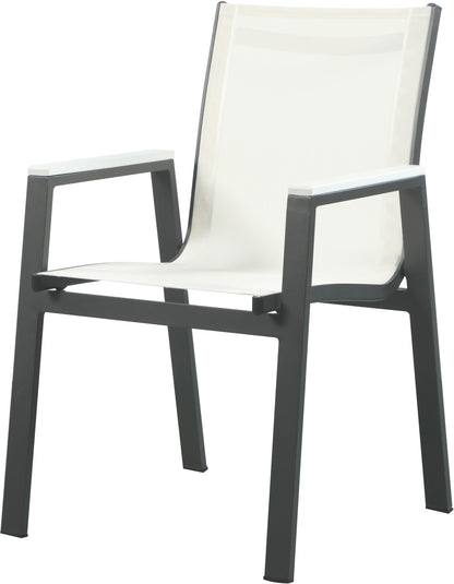 Nizuc - Outdoor Patio Dining Arm Chair With Gray Frame (Set of 2)