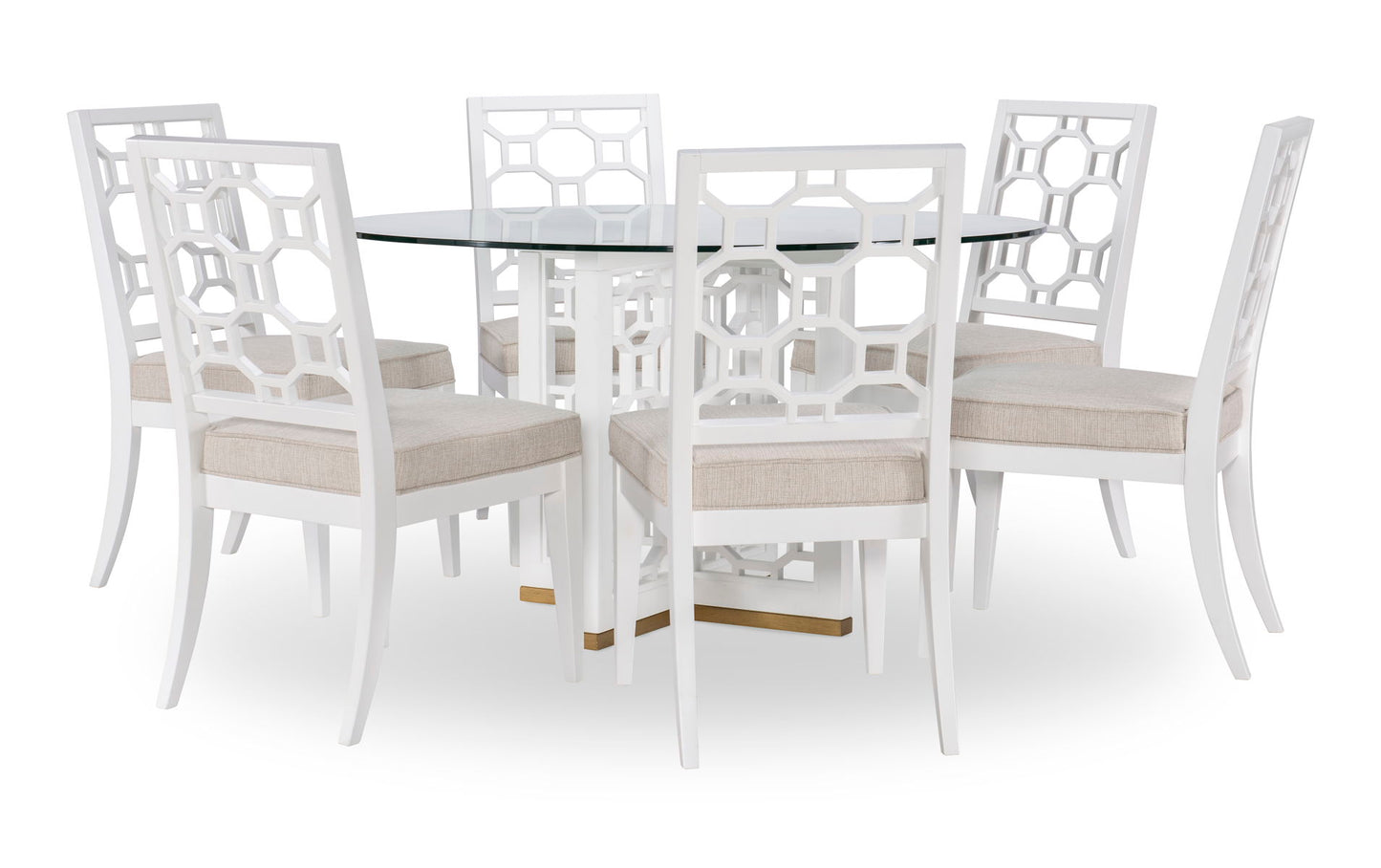 Chelsea by Rachael Ray - Complete Glass Table - White