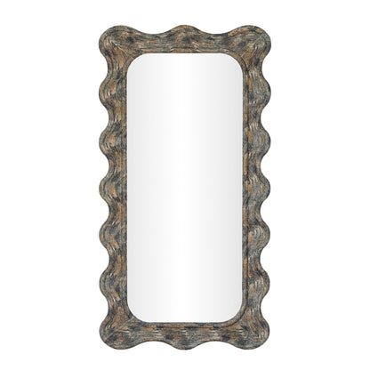 Charlene - 39" x 75" Squiggle Wall Mirror - Watercolor Print