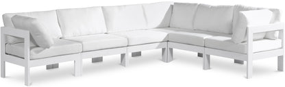 Nizuc - Outdoor Patio 6 Piece Modular Sectional With White Frame