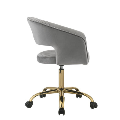 Hopi - Office Chair - Gray Velvet & Gold